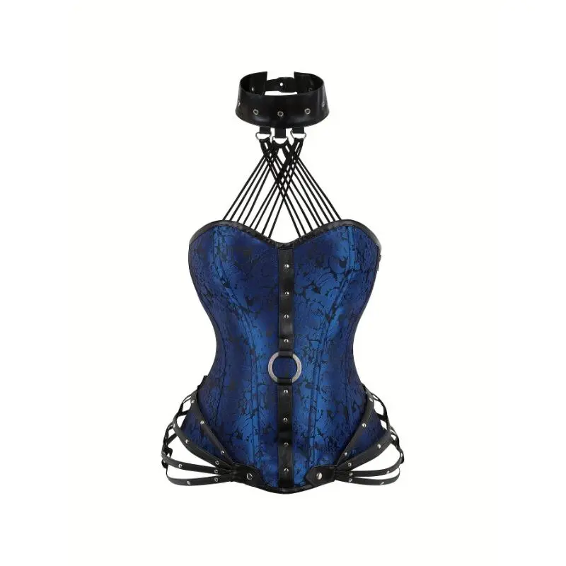 [holiday gifts][christmas gift] [Steampunk Corset Bustier] Purple Steampunk Corset Bustier - Elegant Gothic Style Lace-Up, Side Zipper, Polyester & Elastane Blend - Hand Washable Vintage-Inspired Lingerie for Women