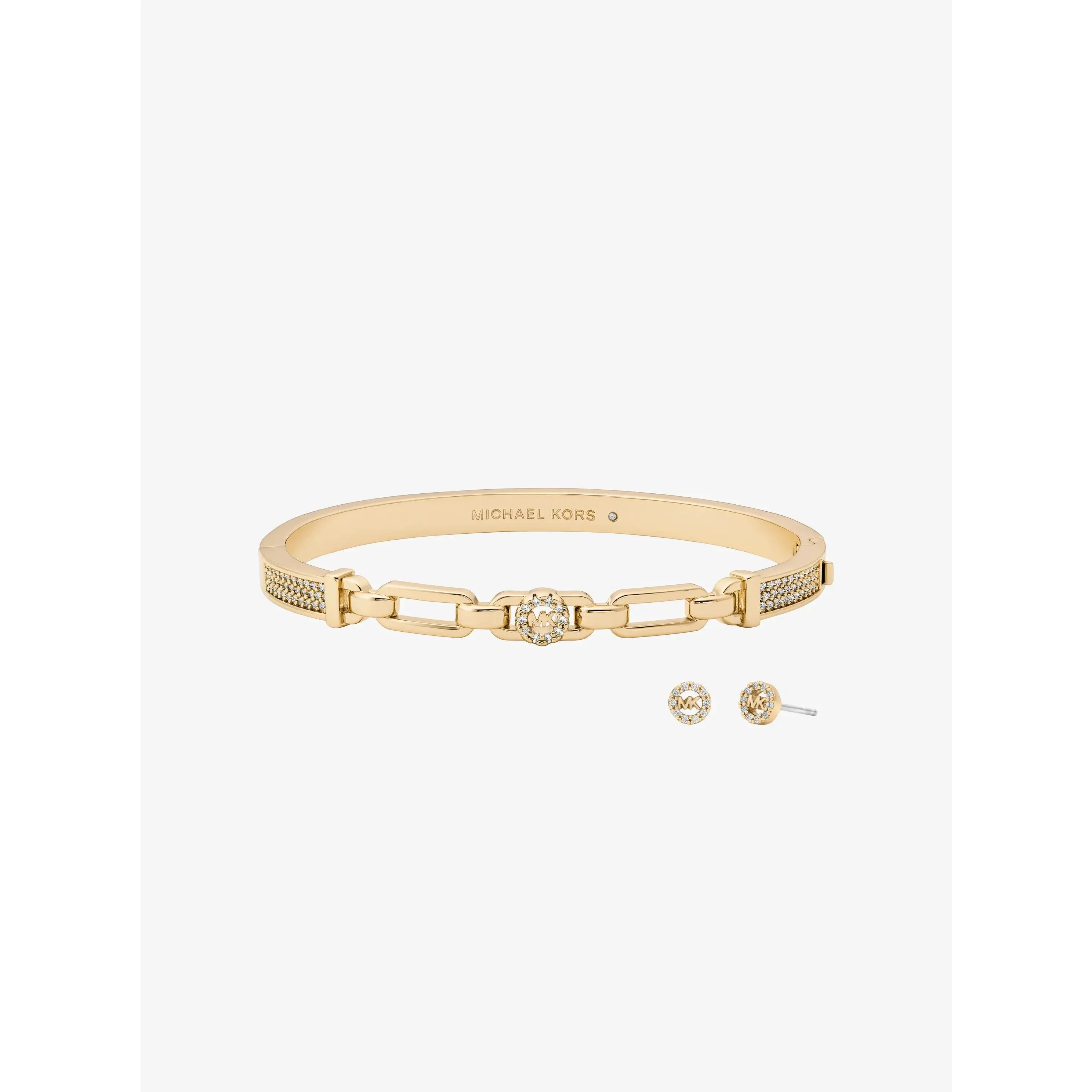 Pavé Logo Bangle and Stud Earrings Gift Set