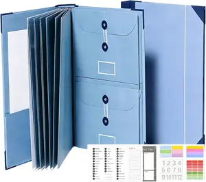 Accordion File Organizer Manila Pocket Document Folder for Passports, Birth Certificates & Important Papers, Office & Home Storage