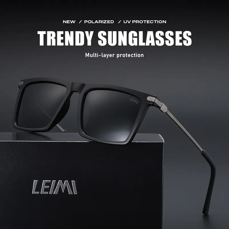 LEIMI Polarized Square Sunglasses for Men - UV Protection  display picture 1