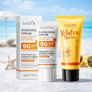 Sunscreen Spf90 & Sunscreen Gel Spf40+, Waterproof Mineral Liquid, Aloe Vera, Ideal for Outdoor Activities & Daily Use, Safe UV Protection