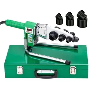 Welder, 110V Machine, PP PPR PE PB PPC Pipe Welder, Temp Fusion Pipe Welder Kit w/ 0.79/0.98/1.26/1.57/1.97/2.46" Die Heads & Iron Case