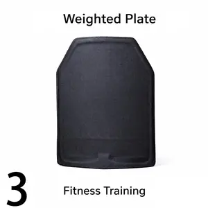 L V L 3 10 x 12 Inch Weighted Vest Plate for Strength Training, Black Fitness Weight Plate