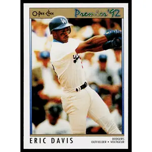 Eric Davis 1992 O-Pee-Chee Premier #129 Los Angeles Dodgers