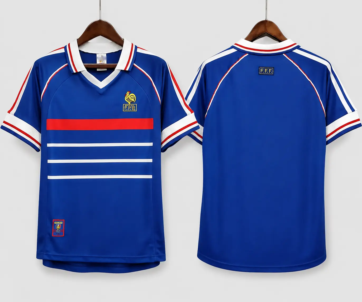 1998 France Home Retro Jersey - Home Retro Jersey Graphic Sports Shirt | Streetwear Football Top | Unisex Fan Gift