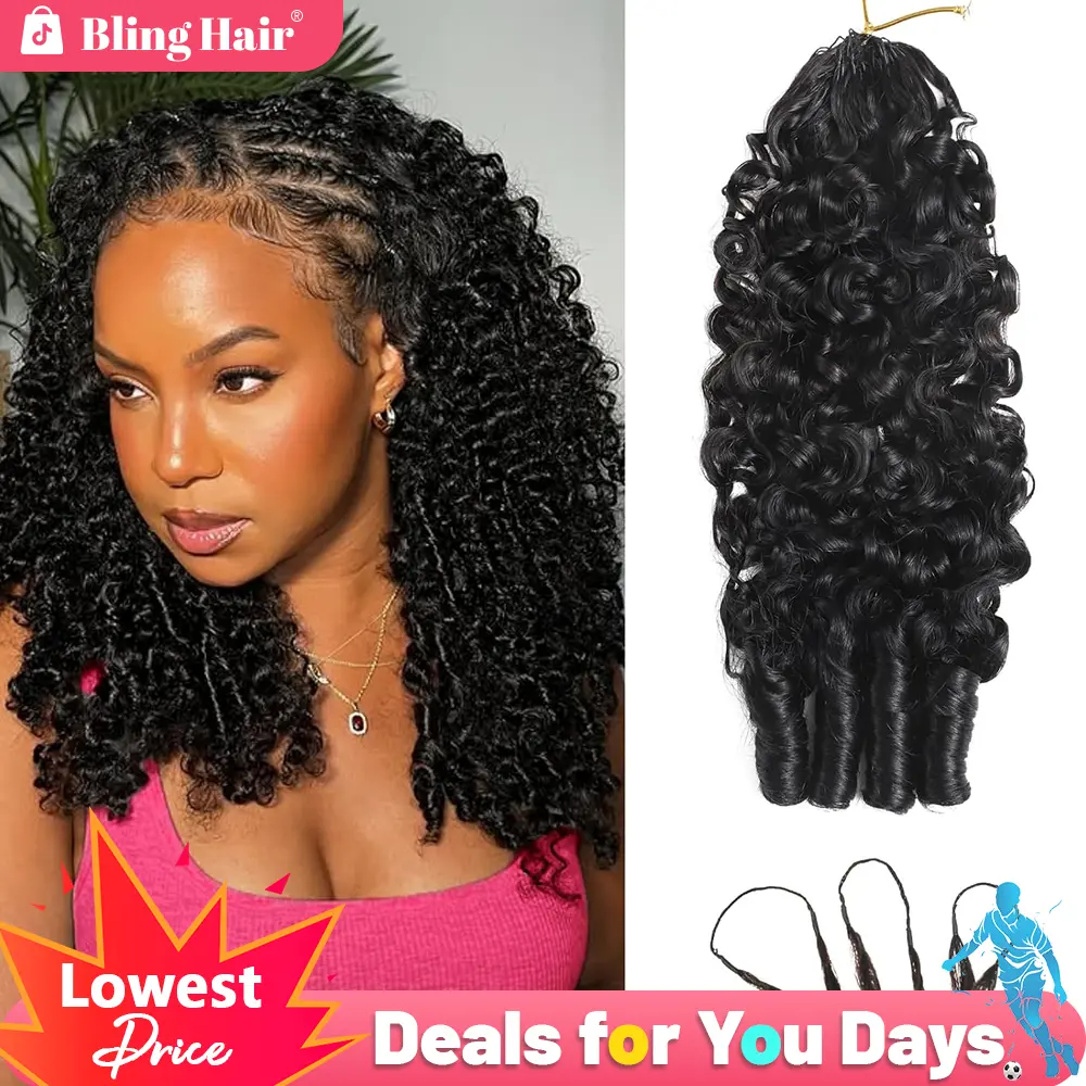 Bling Hair Burmese Curly Crochet Human Hair for Miracle Knots Boho Braids Burmese Curly/Body Wave Knotless Pre-Separated 50g / Bundle - Time-Saving,  4 to 5 Bundles Recommended for a Full Head #DealsForYouDays