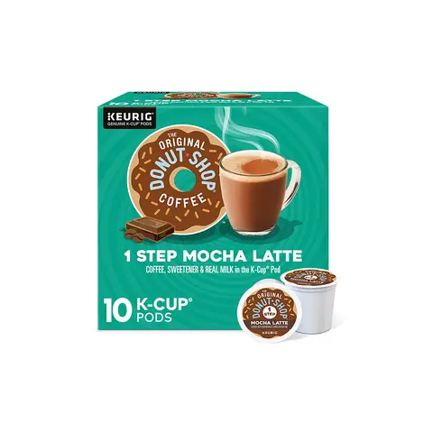 The Original Donut Shop Mocha Latte - Keurig K-Cup Pods - Easy Flavored Latte - Mocha Latte At Home - Coffee Beverage