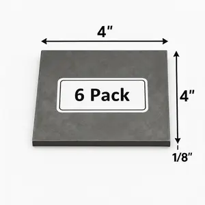 6 Weld Practice Plates - 11ga Welding Test Training 1/8” - A36 Hot Rolled Carbon Steel Metal Coupons Kit 4" x 4" x 0.125”