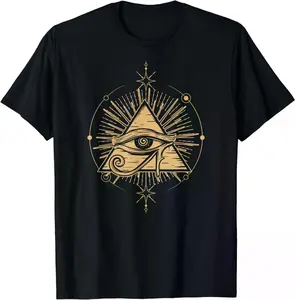 New Limited Illuminati Egyptian Eye Of Horus Pyramid Conspiracy Theories T-Shirt