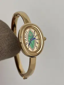 Vintage Malachite Bracelet Watch, Elegant Silver Color Band, Quartz Movement, Mineral Glass Dial, Perfect for Daily Wear, Analog Quartz Watch