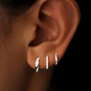 Small Hoop Earrings Set for Women 14k Gold/Silver Plated Cubic Zirconia Earrings Women Hypoallergenic  Earrings Fashion Jewelry