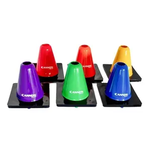 Cannon Sports 6 Pack Agility Cones - 6 inch Colorful Cones with Rubber Weighted Base - Perfect for Soccer, Hockey, Basketball Practice Drills