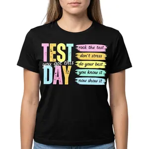 Motivational Test Day Graphic T-Shirt for Teachers & Students - "You Got This" Positive Vibe Quote Tee - Back to School Encouragement Casual Top Womenswear