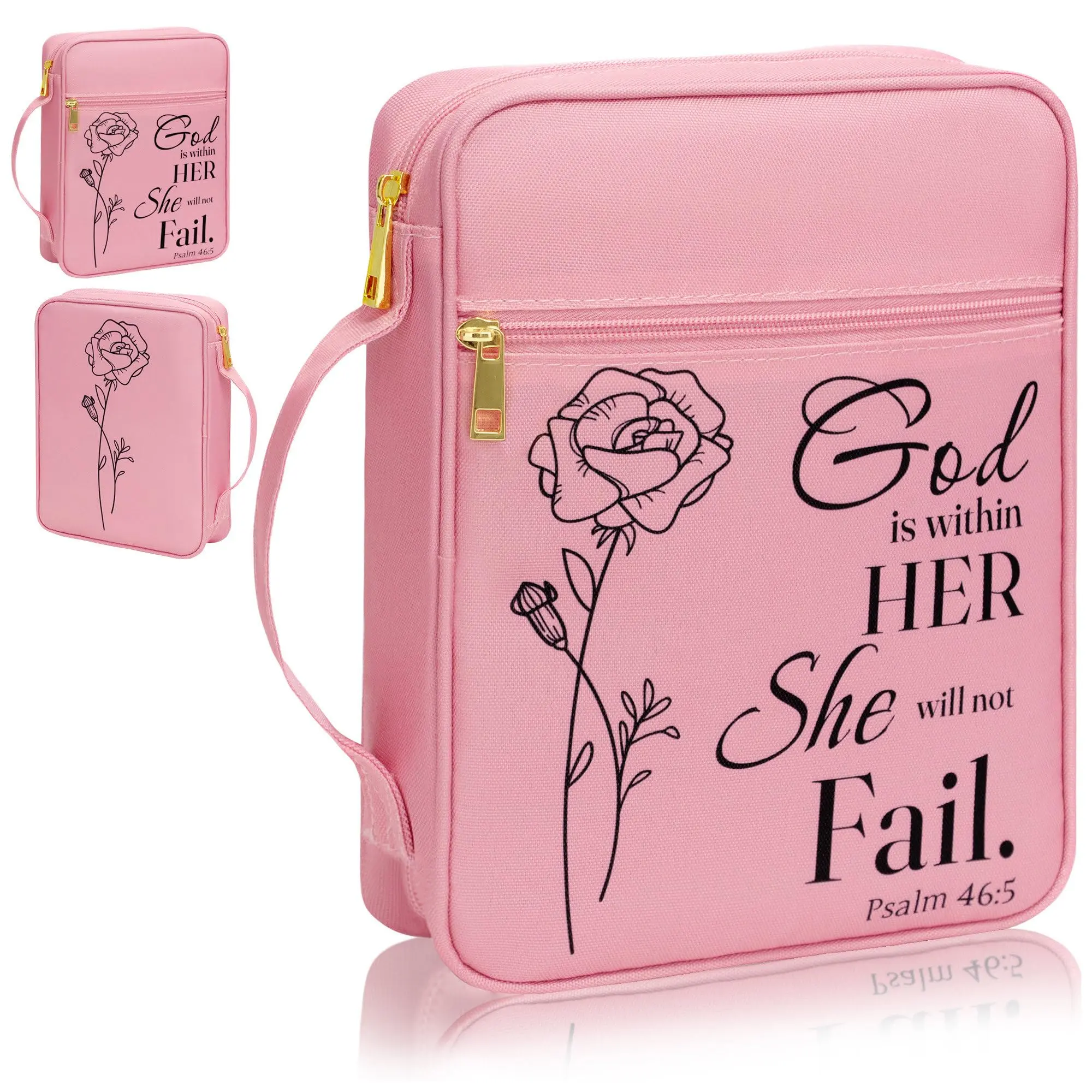 Bible Cover for Women, Bible Holder, Bible Cover Carrier Carrying Organizer Bag, Zipper and Pockets for Standard Size Bible, Gift for Women boy