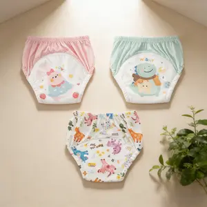 3-Pack Ice Silk Baby Potty Training Pants, Soft Breathable Reusable Diapers, Washable Toddler Underwear for Boys and Girls