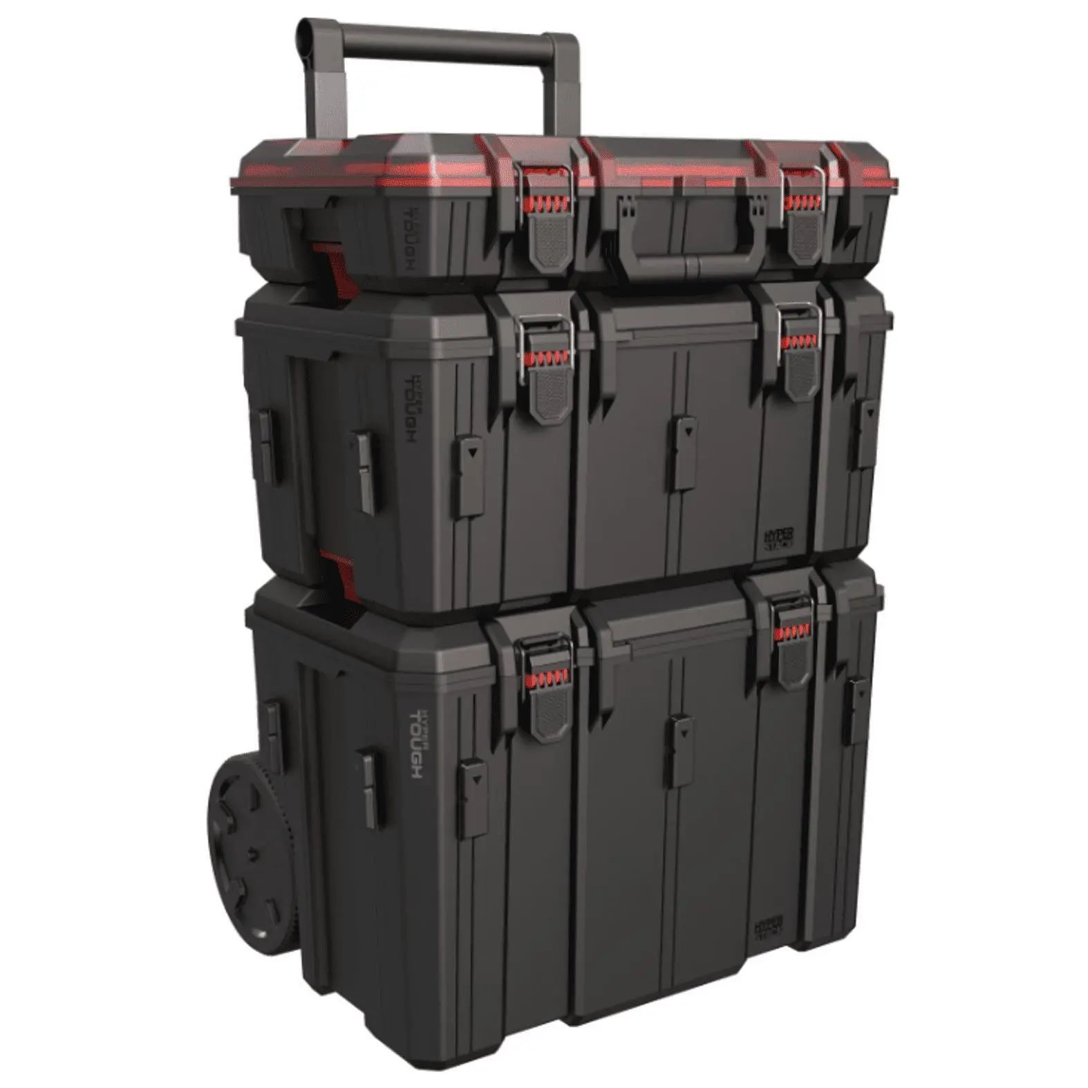 Hyper Tough Hyper Stack Heavy Duty 3 Piece Modular Rolling Toolbox System - Black