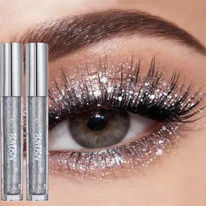 Diamond Shining Steel Tube Mascara, Volumizing Mascara, Sweat-proof and smudge-proof, curls and lengthens lashes for long-lasting wear, with a sparkling shiny finish. Suitable for all skin types for daily use, gatherings, or parties