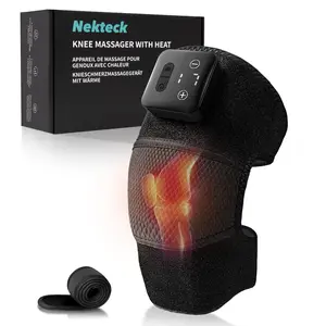 Nekteck Cordless Knee Massager with Heat Vibration for Pain Relief Electric Heated Knee Brace with 5 Heat Levels and 3 Massage Modes Ideal Gifts for Men and Women