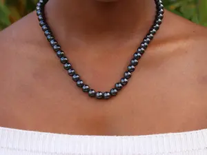 Nile Bazaar Sphere Hematite - Hematite Stone Necklace for Men/Women. Unisex Artisan Jewelry Symbolizing Life, Vitality, and Protection. A Unique Gift