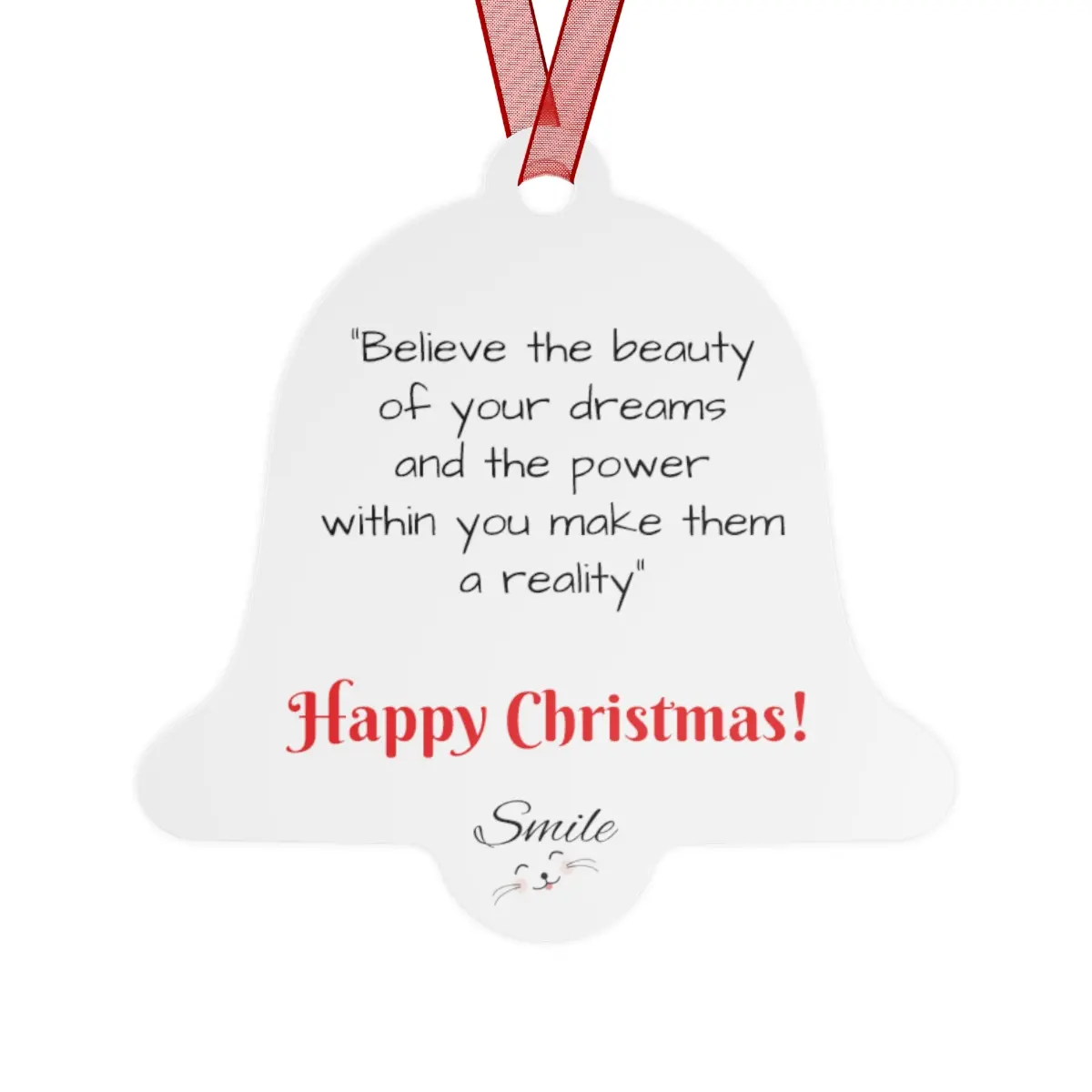 bell, oval, round, tree, enjoy with family, hang in your tree, holiday, Christmas, personalized your own, Metal Ornaments