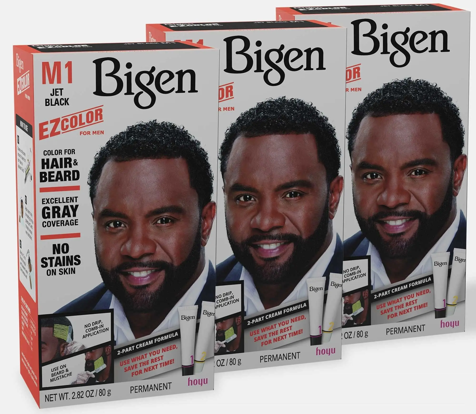3 Pack Bigen EZ Color For Men M1 Jet Black Beard Hair Dye Haircare