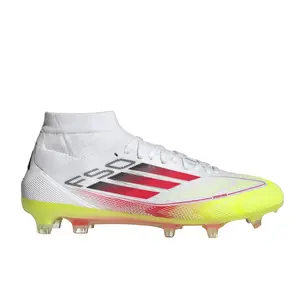 adidas Womens F50 Pro Mid Firm Ground Soccer Cleats  - White