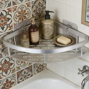 Stainless Steel Corner Shower Rack, 1 Piece Wall Mounted Shower Rack, Bathroom Storage Rack, Bathroom Organizer, Home Organizer for Bathroom Kitchen, Bathroom Shower Organizers