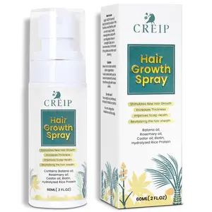 CREIP Natural Hair Growth Oil Spray - 2 fl oz with Batana Rosemary Biotin & Caffeine Scalp Serum for Thinning Hair Regrowth & Thickening for Women Men