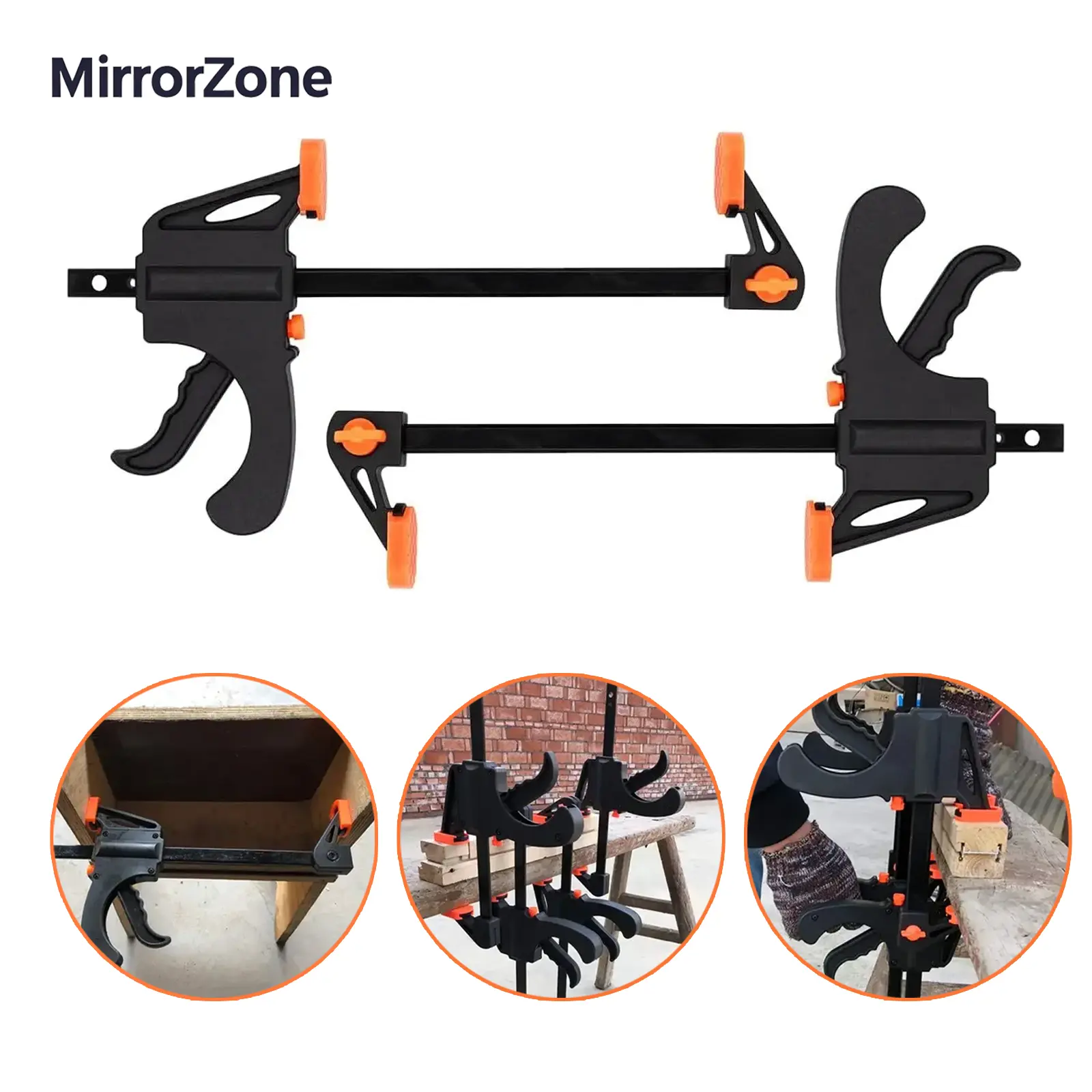 Woodworking Clamp One-Handed Quick Release Ratchet Speed Squeeze Clip Heavy-Duty Bar Clamps Mini Trigger Clamp for Woodworking DIY & Professional Use