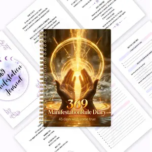 369 Manifestation Diary, Spiritual Manual, Spiral bound planner, Gratitude Journals, Numerology + Law of Attraction, Daily Affirmation, Gratitude Record Multi-functional Notebook, Emotional Healing & Self-Care, Spiritual Growth, Spiritual Cere