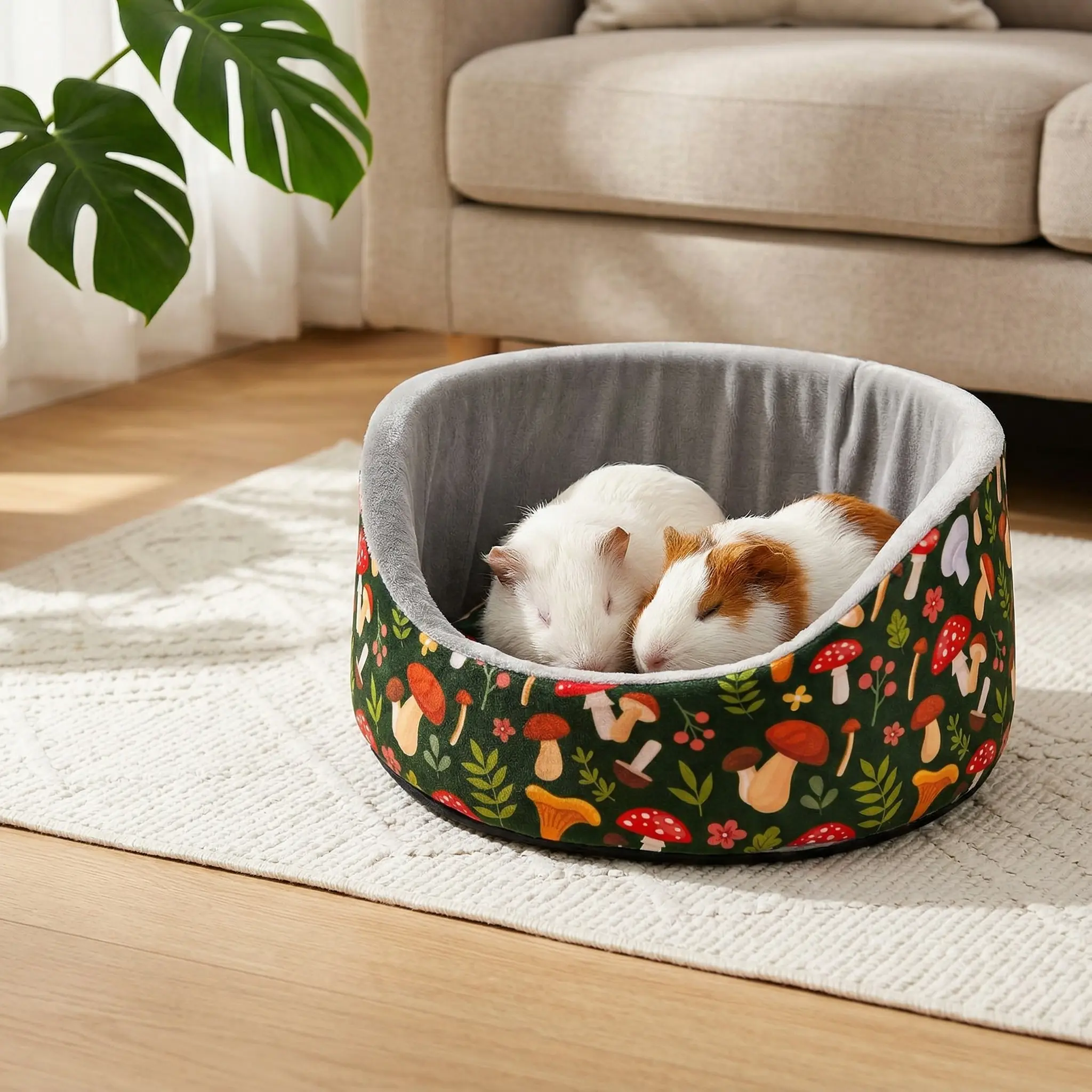 hamster cage habitat hamster supplies hamster cage Small Animal Round Hug Cup Hideout Bed - Bowl-Shaped Outdoor Habitat with Removable Machine-Washable Pad, Suction Cup Pad, Hamster Cage Accessories for Hamsters Guinea Pig Bed Guinea Pig House