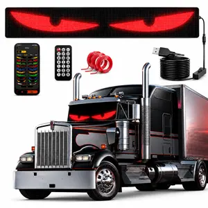 RAZEN PRO-RGB Demon Eye Headlights, compatible with trucks and medium-duty trucks. Featuring Bluetooth APP control and IP65 waterproof rating, these auto decorative parts are perfect for night driving and vehicle parties.