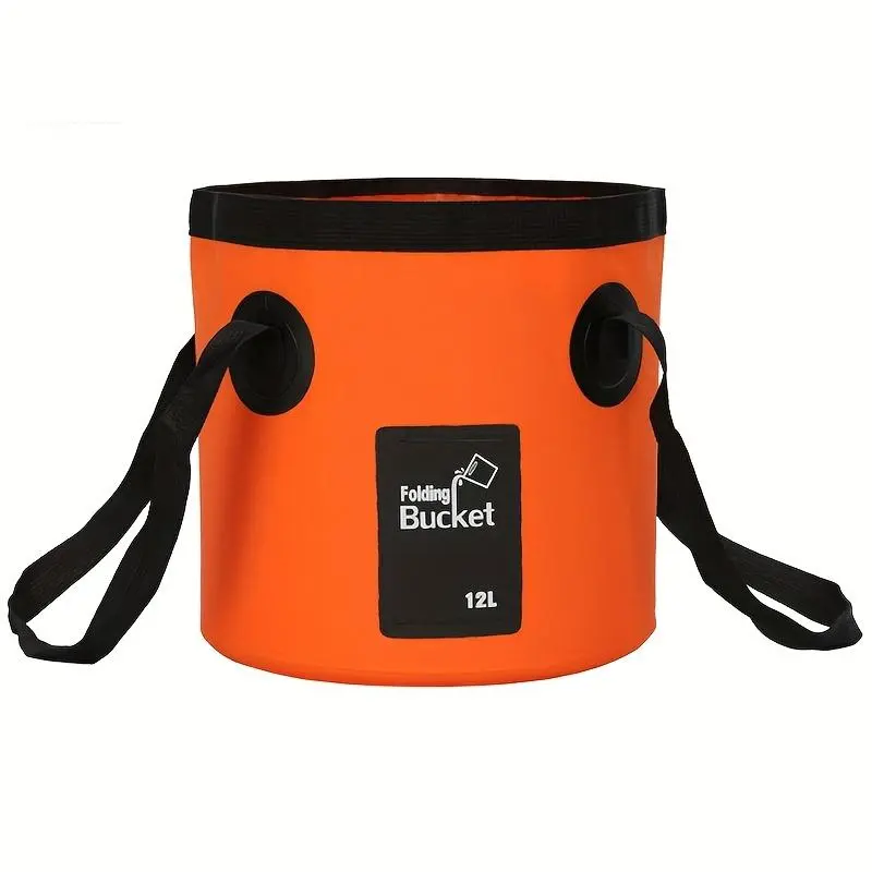 12L Portable Collapsible Water Bucket with Shoulder Strap, Foldable Water Storage Bag, Multifunctional Water Bladder for Camping Hiking Outdoor Use