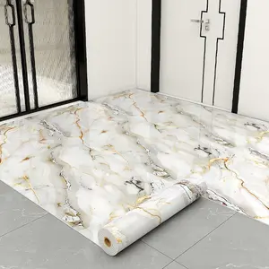 1 Roll, Extra Thick Marble Floor Stickers, 15.75in*118.11in vinyl floor stickers, Self adhesive flooring, Peel and apply, removable, Easy to Care and Maintain, Suitable for floor and wall renovation in bedrooms, living rooms, bathroom