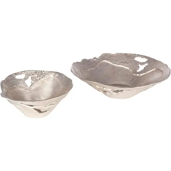 Ambrosia Decorative Bowl Set of Two, Silver