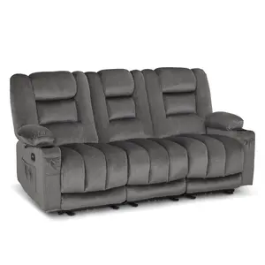 Zero Gravity Power Reclining Sofa, Heat Vibration Massage, Fabric PR647