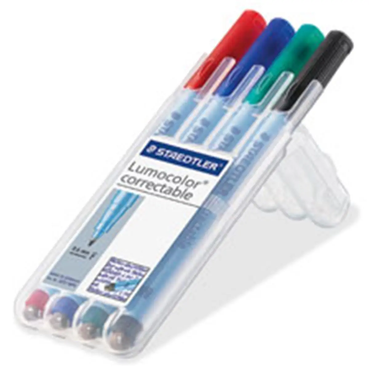 STAEDTLER Lumocolor Correctable Fine-Tip Markers, 4-Piece Set, Office Stationery Supplies, Writing Stationery for Computer & Office Use