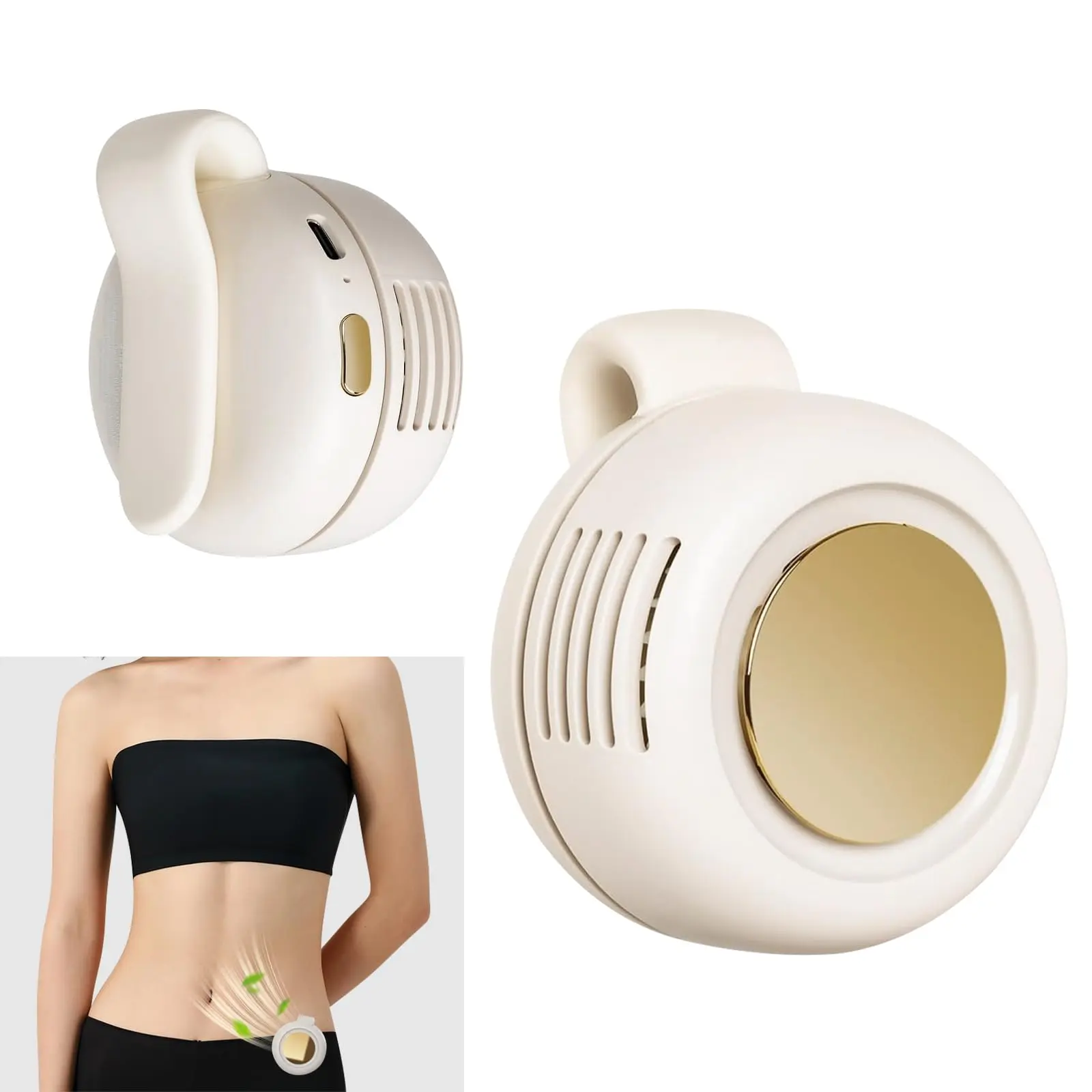 Small Clip Fan, Personal Waist Fans,Portable Silent Mini Bladeless Fan Clip On for Shirt ,Hands-Free Personal Clip Fans 3 Speeds,Clips on Waist Neck Fanes for Outdoor,Camping,Travel,Office (White)