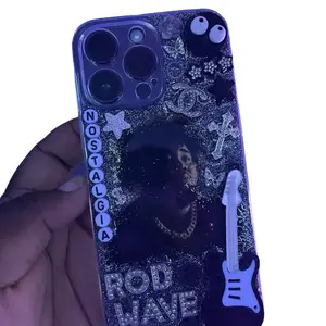 Basic Custom Phone Case with Photo Insert - Nostalgia Design Featuring Guitar and Text Elements