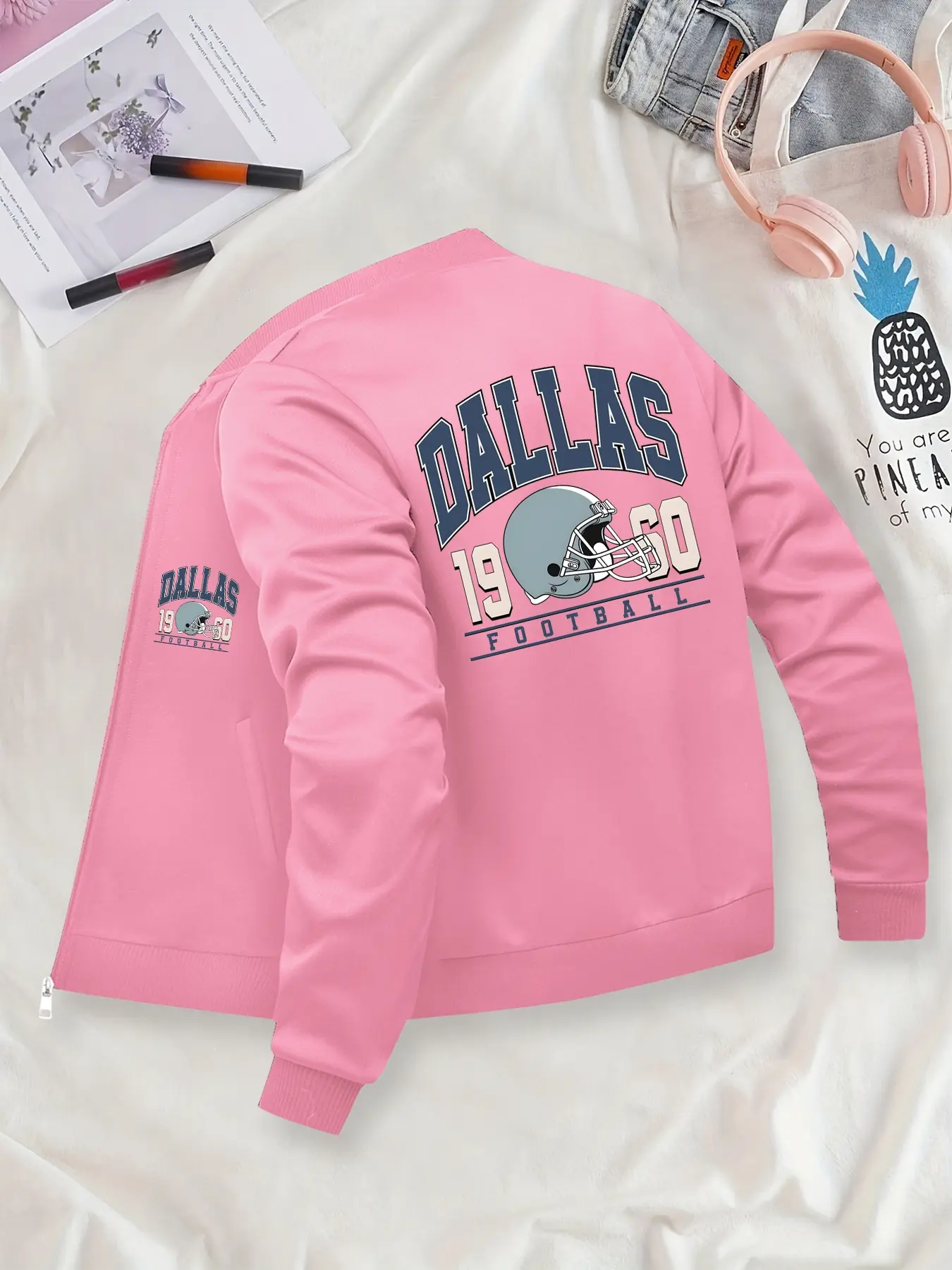 DALLAS FOOTBALL Coat, Casual Coats, Casual Fashionable Outerwear, Women's Lady Fitted Long Sleeve Printed Jacket, Fashionable Women's Jacket, Tops, Suitable for Casual and Formal Occasions, Durable and Multi-functional Design, Womenswear