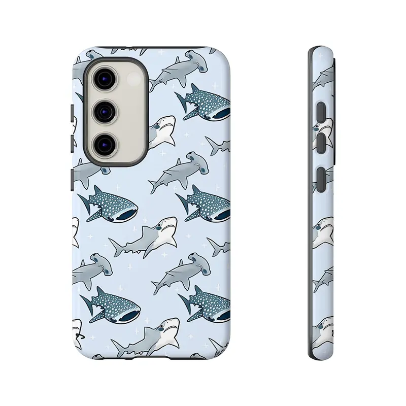 Whale Shark Pattern Phone Case, Shockproof Rugged Cover Dual Layer Soft TPU Hard Bumper Shell for Samsung S26 S25 S24 S23 S22 S21 NOTE20 Ultra A71 A56 A36 Plus FE A06 A13 A14 A15 A16 A23 A25 A26 A34 A52 A53 A54 A55 Edge