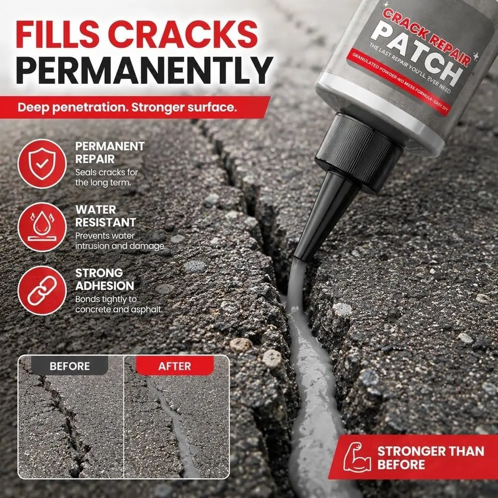 18 oz Concrete Asphalt Crack Filler, Waterproof Durable Sealant for Surface Repair,Premium crack filler designed for strong bonding between filler and base material, Easy to use