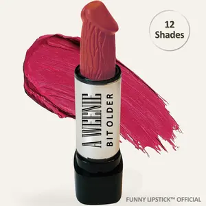 A Weenie Bit Older Lipstick | Viral Funny Lipstick | Long-Lasting Hydrating Lipstick | Funny Birthday Gag Gift for Women | Milestone, Over the Hill & Party Gift Ideas | Bold Color | Paraben-Free