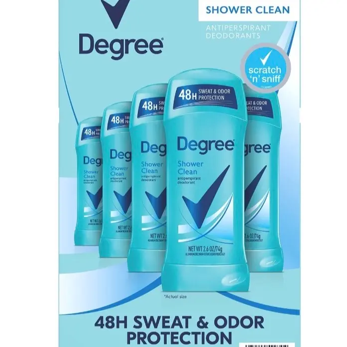 Degree Antiperspirant Deodorant - Shower Clean Scent, 2.6 oz Each, 5-Pack
