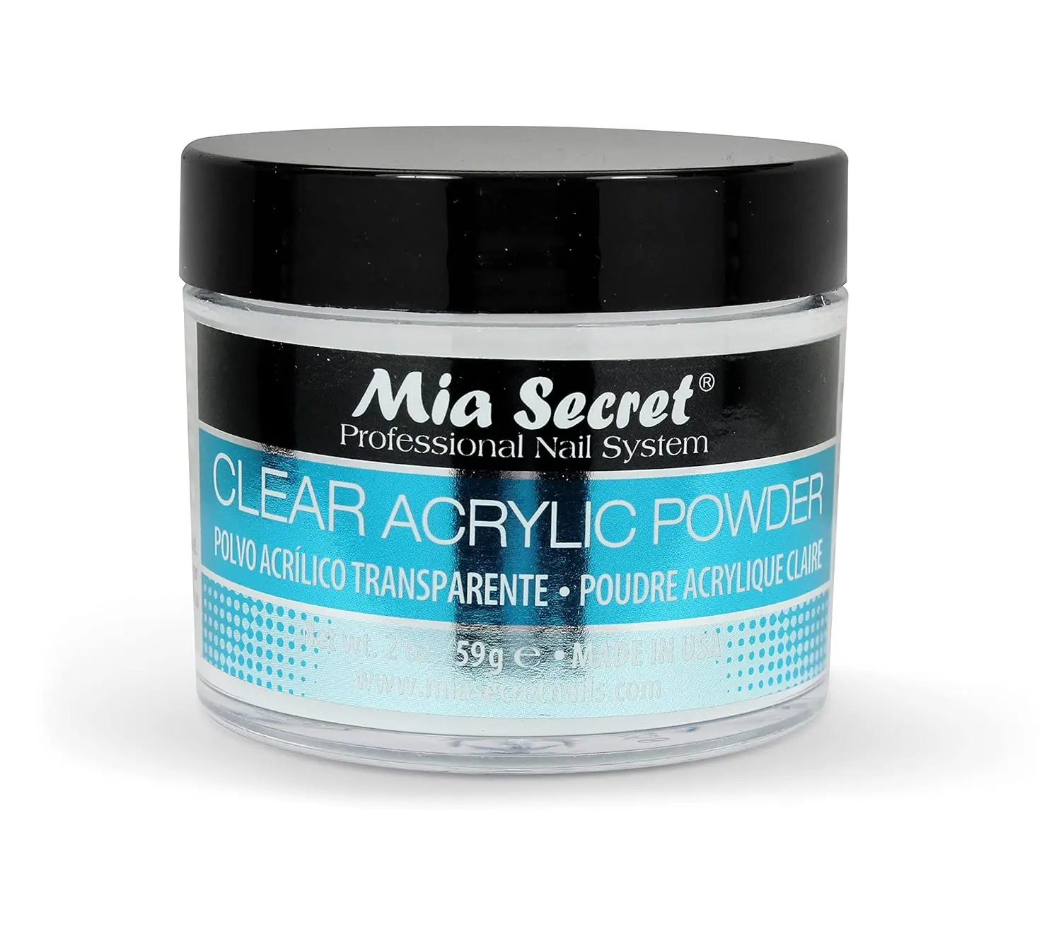 Mia Secret Clear Acrylic Powder, 2oz (59g) Professional Nail System for Nail Art