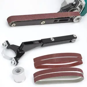 Industrial-Grade Angle Grinder Belt Sander Kit, Angle Grinding Tools, Multi-Function Sanding Polishing for DIY Wood Metal Work, Durable Slip-Resistant Stand, Portable Grinder Attachment Fits 115mm 125mm, Mini Belt Sander System