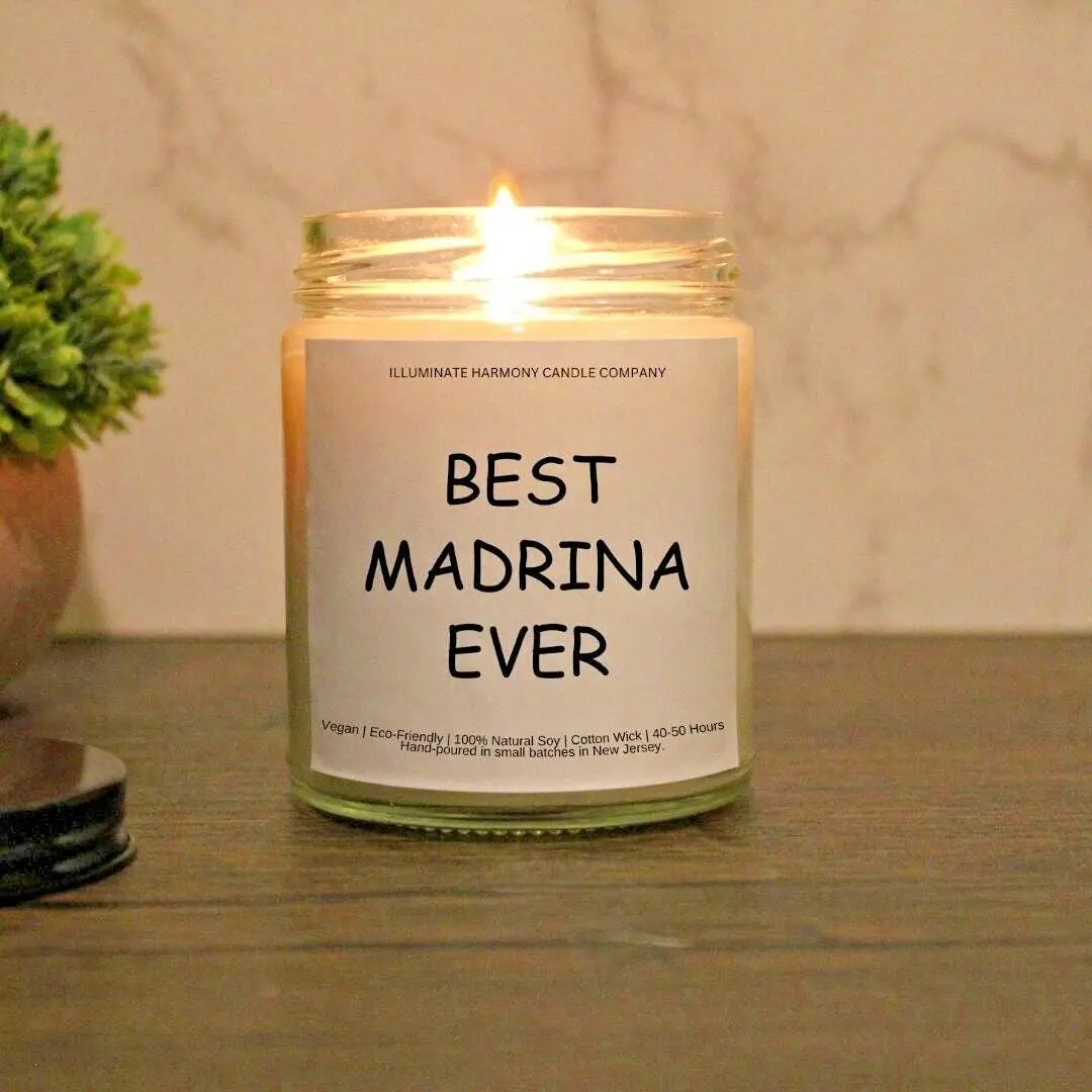 Best Madrina Ever Candle | Madrina Gift | Madrina Proposal Gifts | Gift For Godmother | Gifts For Madrina | Godmother Birthday Gift Candle