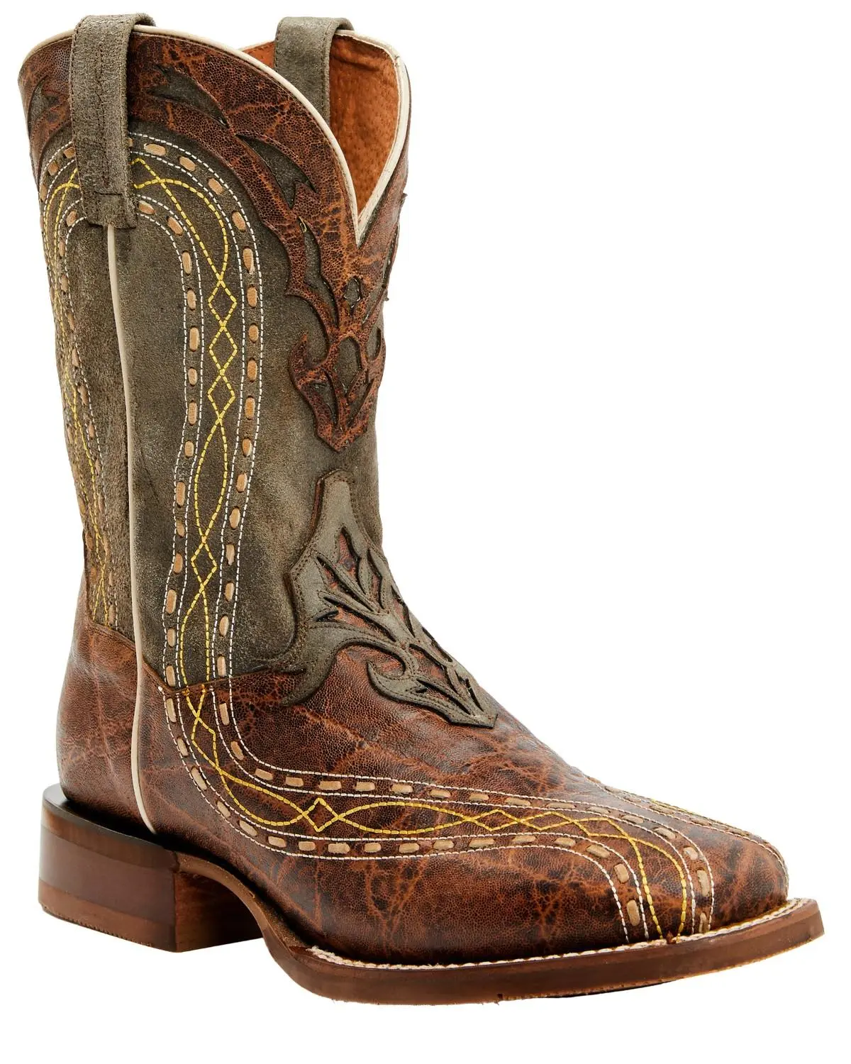Dan Post Men's Inlay Embroidered Western Performance Boot Broad Square Toe - Dp80153