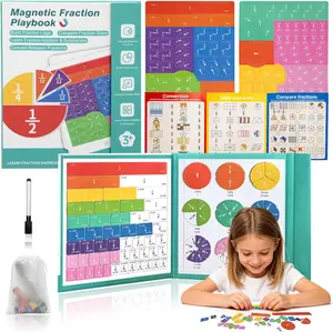 Magnetic Fraction Educational Puzzle Fraction Tiles and Circles, Equip Magnetic Score Disk Demonstrator, Math Manipulatives Enhance Early Primary School Mathematical Skills
