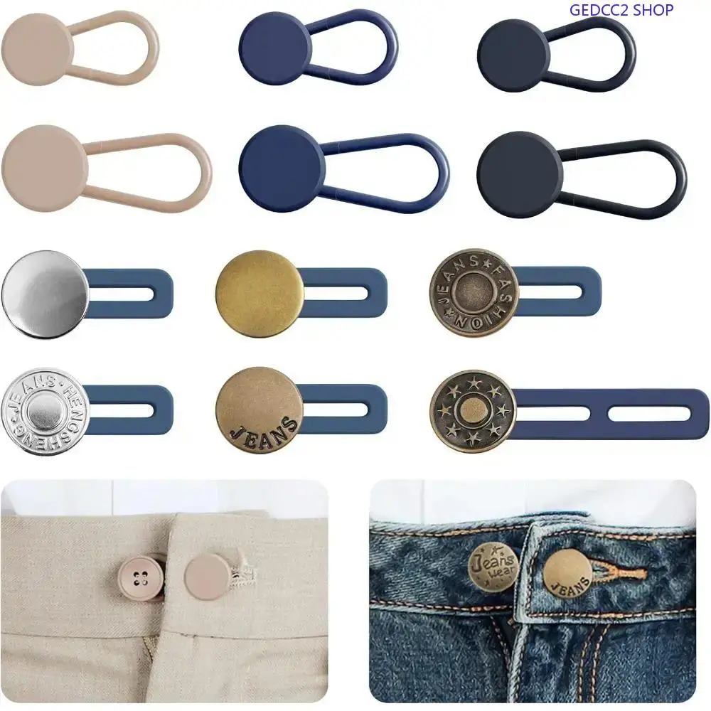 12pcs Cotton Waistband Extenders, Unisex No-Sew Button Extenders for Camping, Hiking Jeans-Trousers, Adjustable Instant Comfort Fit